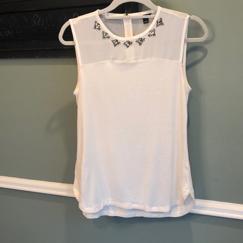 Ann Taylor Jeweled Sleeveless Top sz S